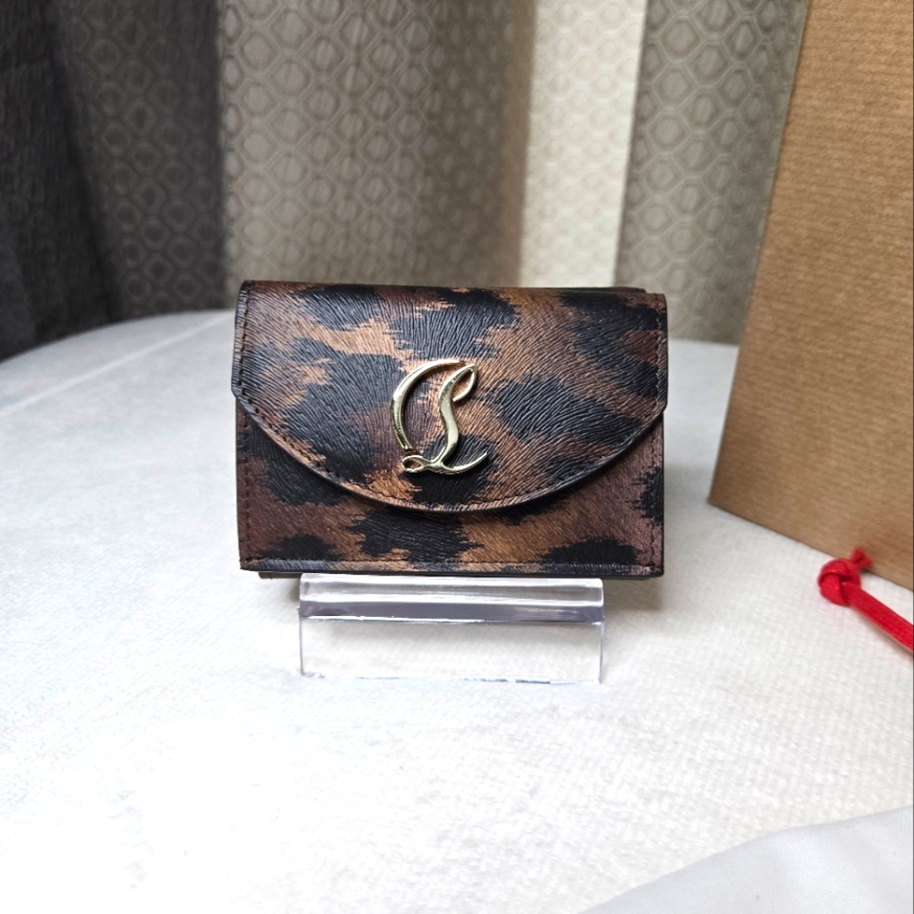 Christian Louboutin leopard-print mini wallet NWT - Picture 2 of 11